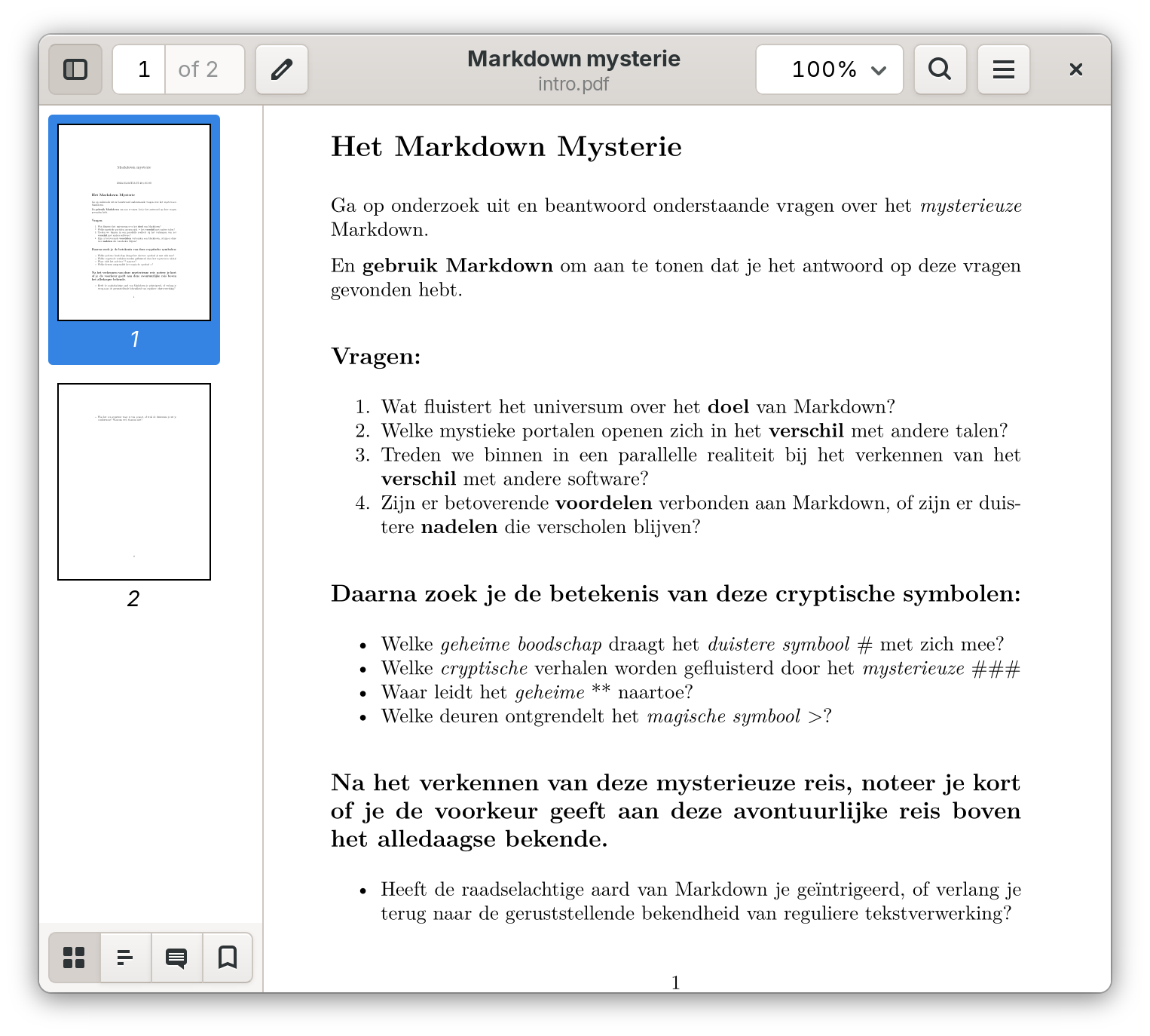 markdown mysterie