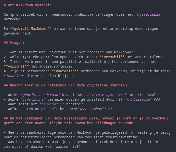 markdown mysterie